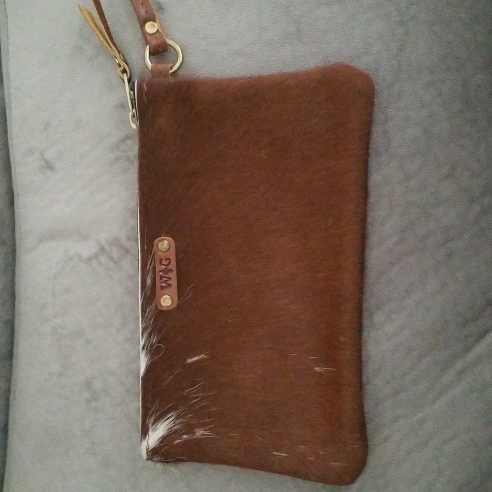 GORGEOUS! HAND DONE COW HIDE WRISTLET- ALL ARE ONE OF A KIND! BROWN